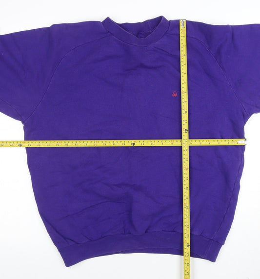 United Colors of Benetton Womens Purple Cotton Pullover Sweatshirt L