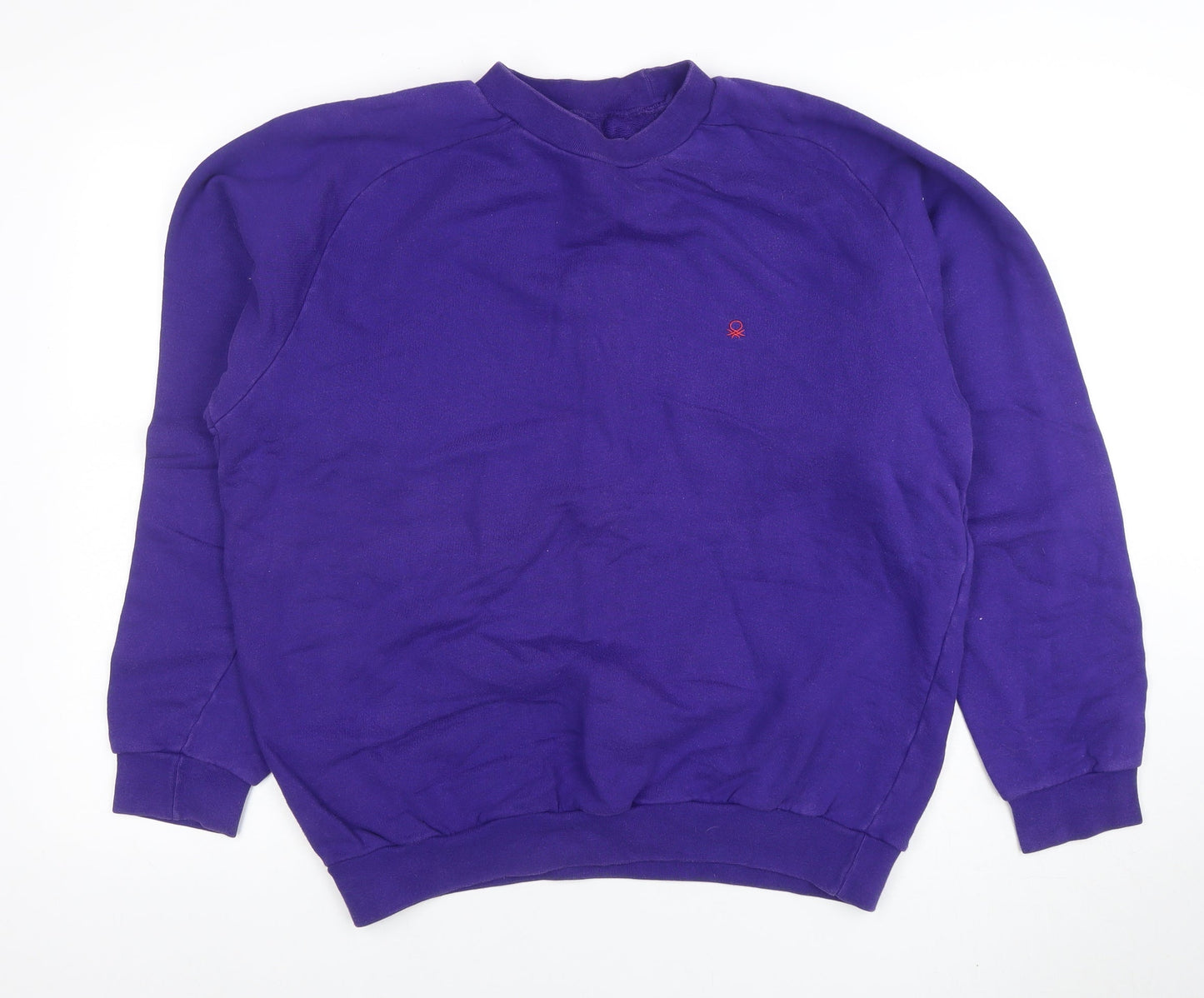 United Colors of Benetton Womens Purple Cotton Pullover Sweatshirt L