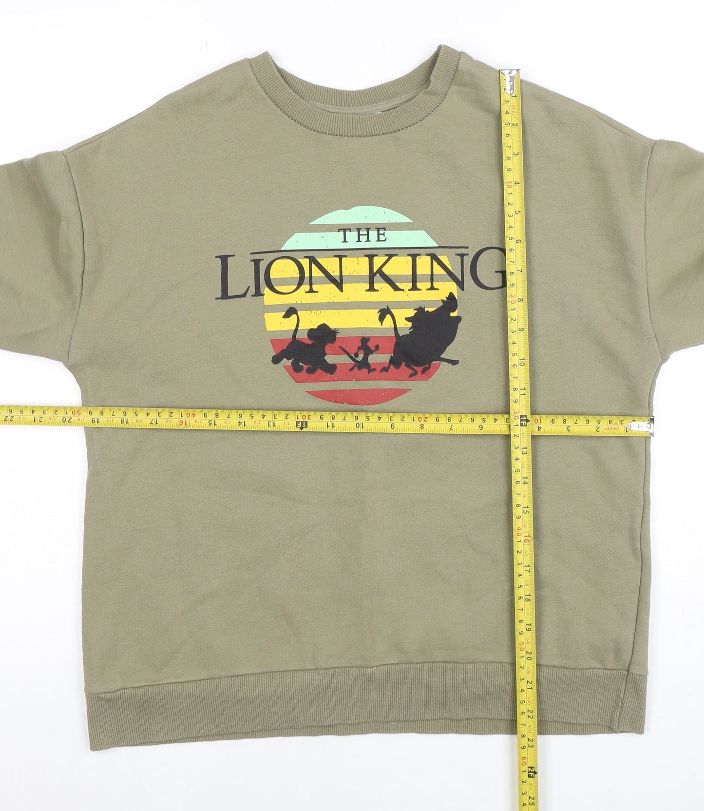 Disney Women Khaki XS Crew Neck Pullover Sweatshirt The Lion King