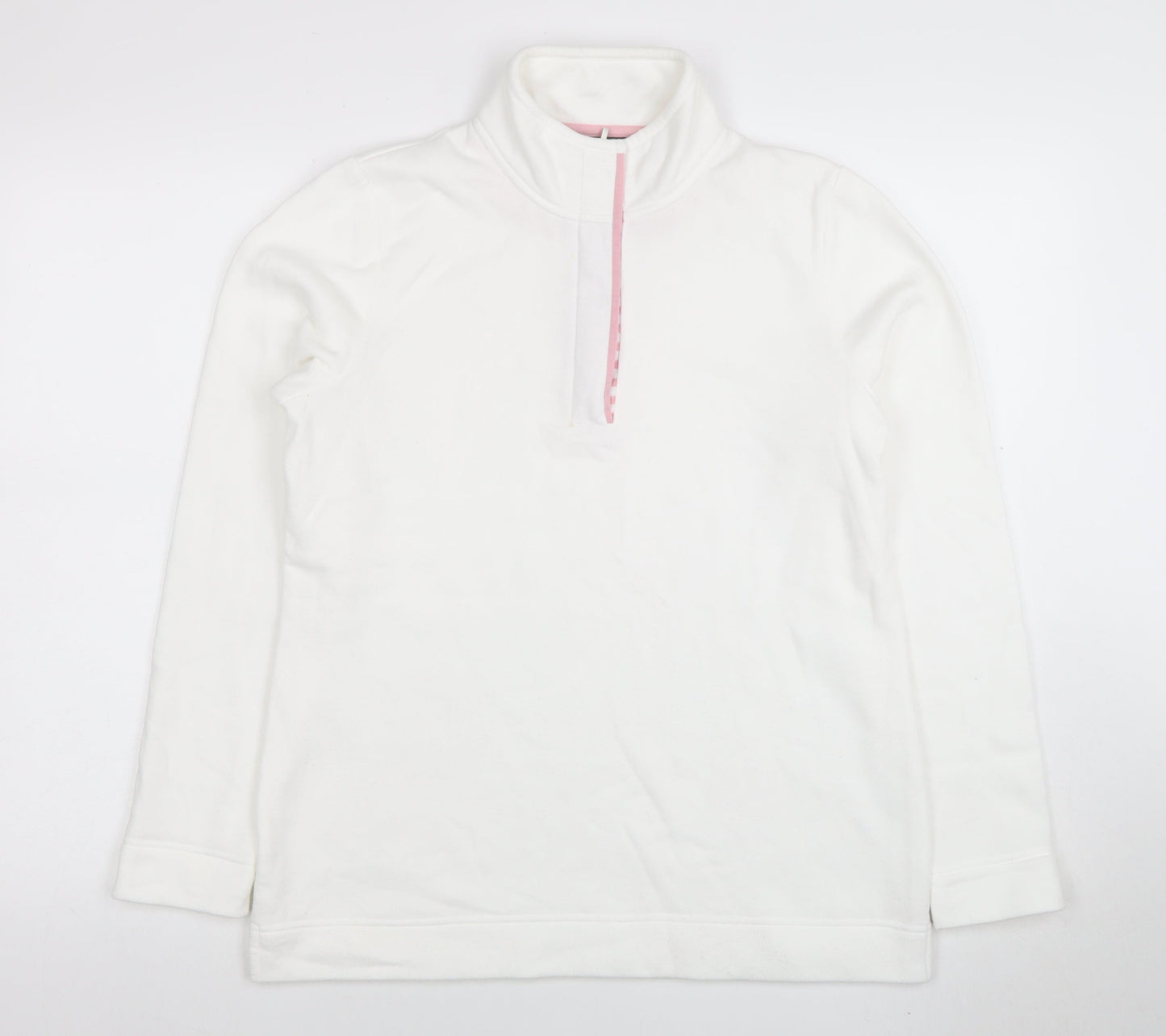 Love Leisure Women's White Size 10 Half Zip Fleece Sweatshirt