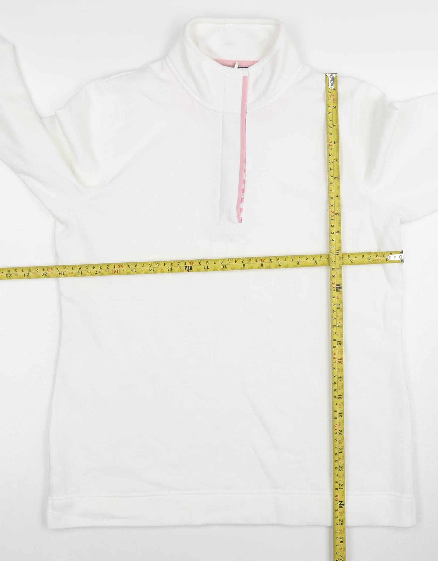 Love Leisure Women's White Size 10 Half Zip Fleece Sweatshirt