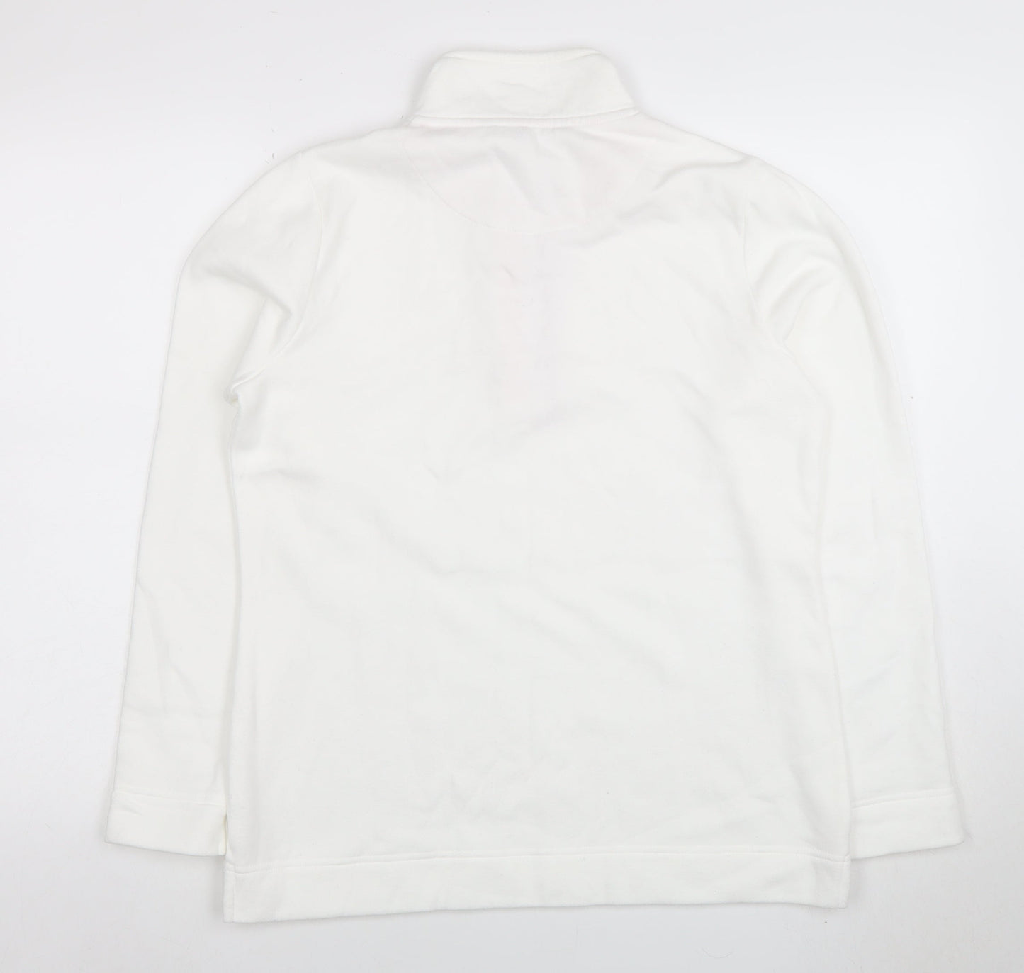 Love Leisure Women's White Size 10 Half Zip Fleece Sweatshirt