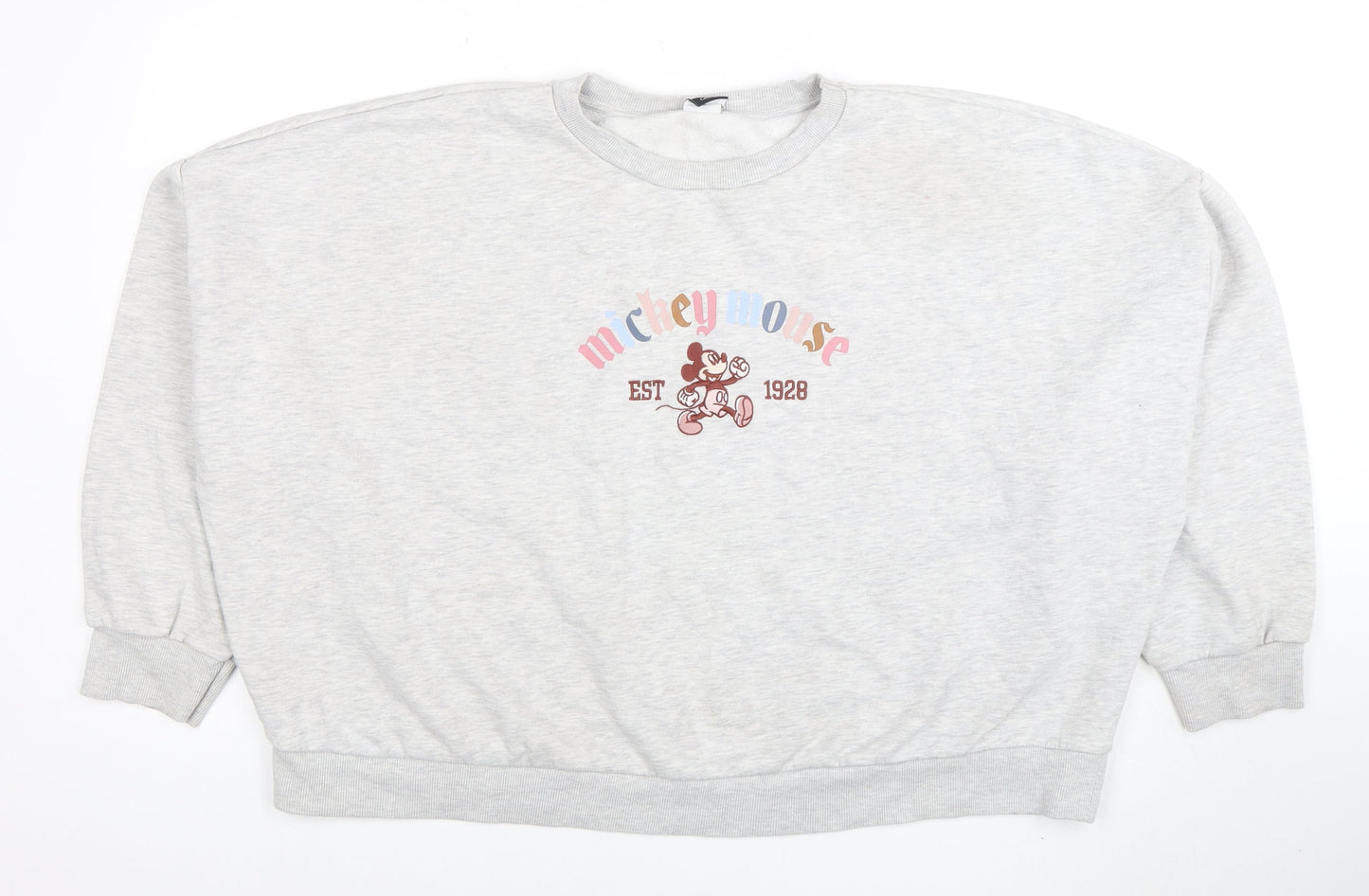 Marks & Spencer Women Grey Disney Mickey Mouse 2XL Pullover Sweatshirt