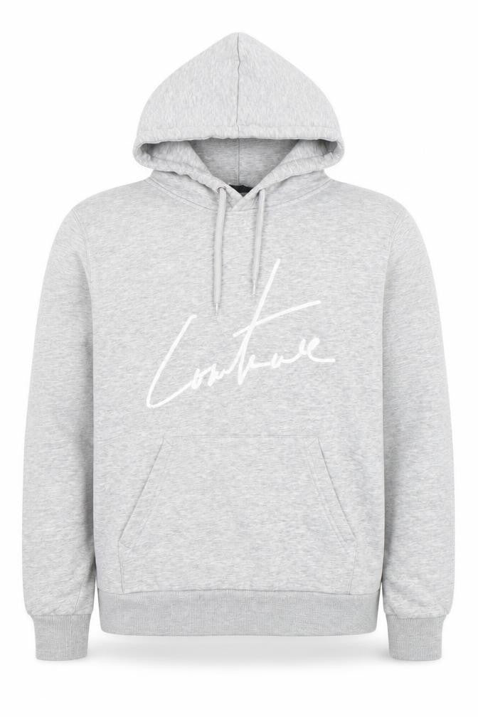 Couture Mens Grey Regular Fit Pullover Hoodie Size L