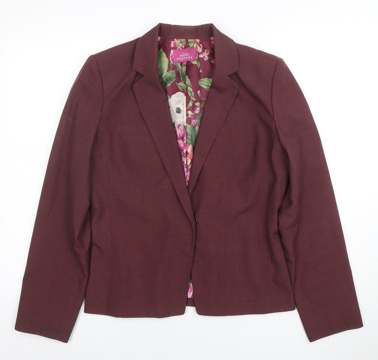 Whistles Express Womens Red Long Sleeve Classic Blazer Size 12