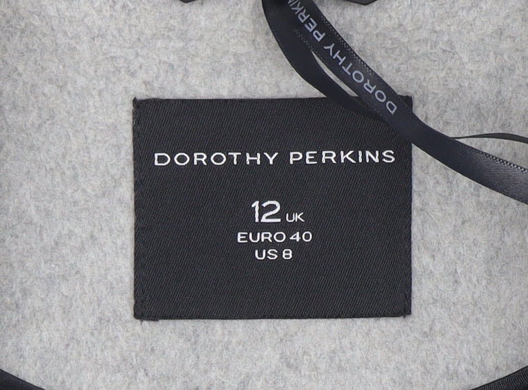 Dorothy Perkins Women Grey Size 12 Classic Wool Blend Blazer Coat