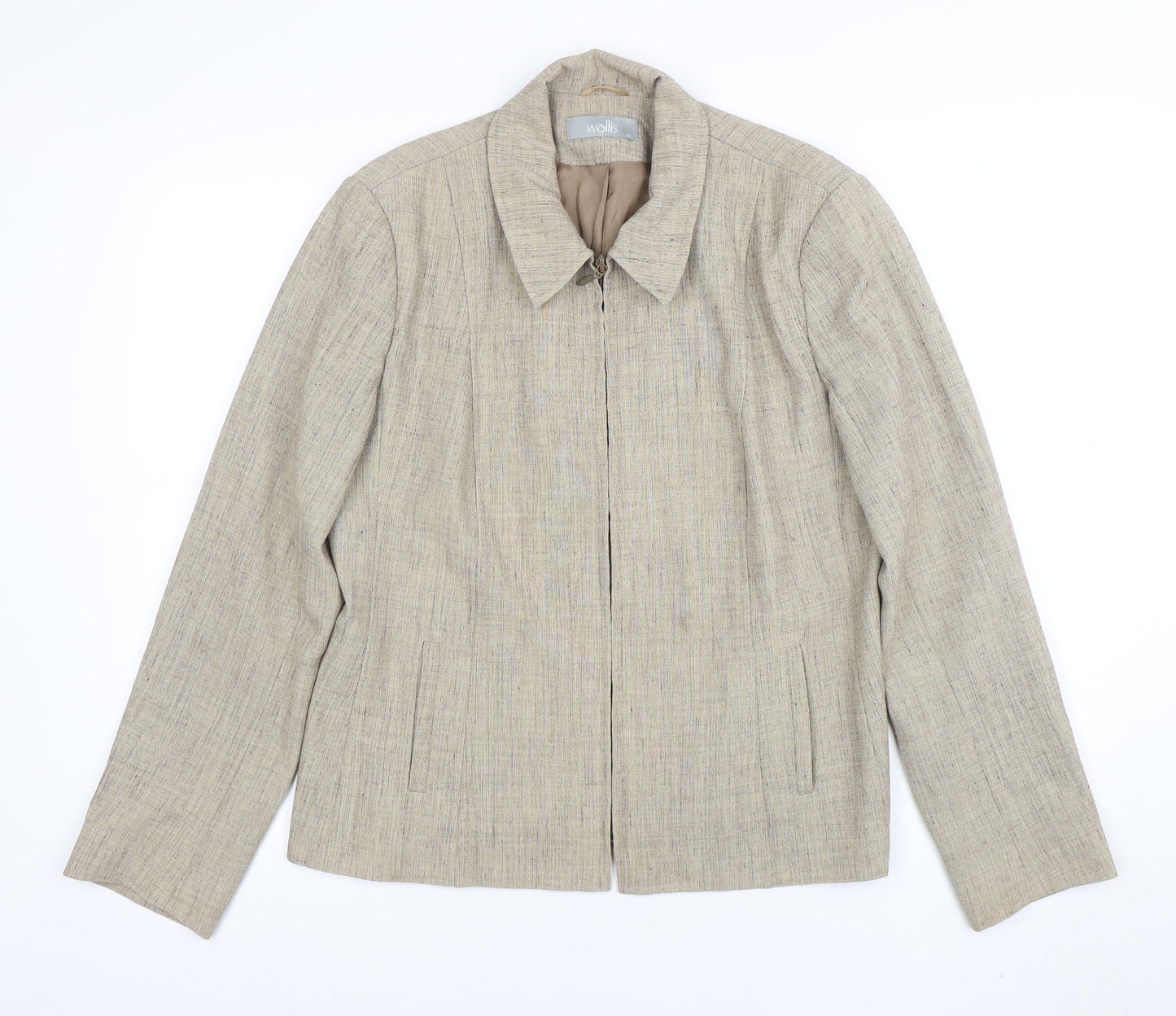 Wallis Womens Beige Linen Blend Tailored Suit Jacket Size 14
