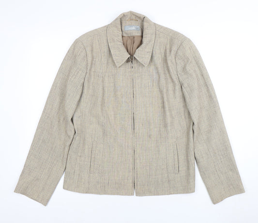 Wallis Womens Beige Linen Blend Tailored Suit Jacket Size 14