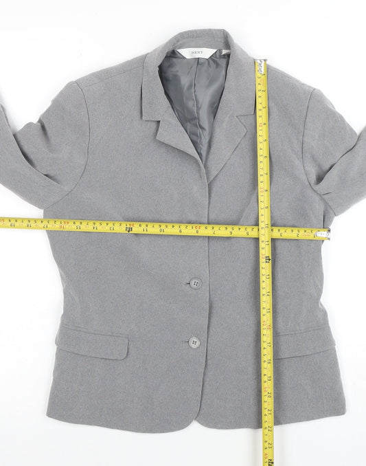 Next Womens Grey Size 10 Classic Blazer Jacket Single Breasted