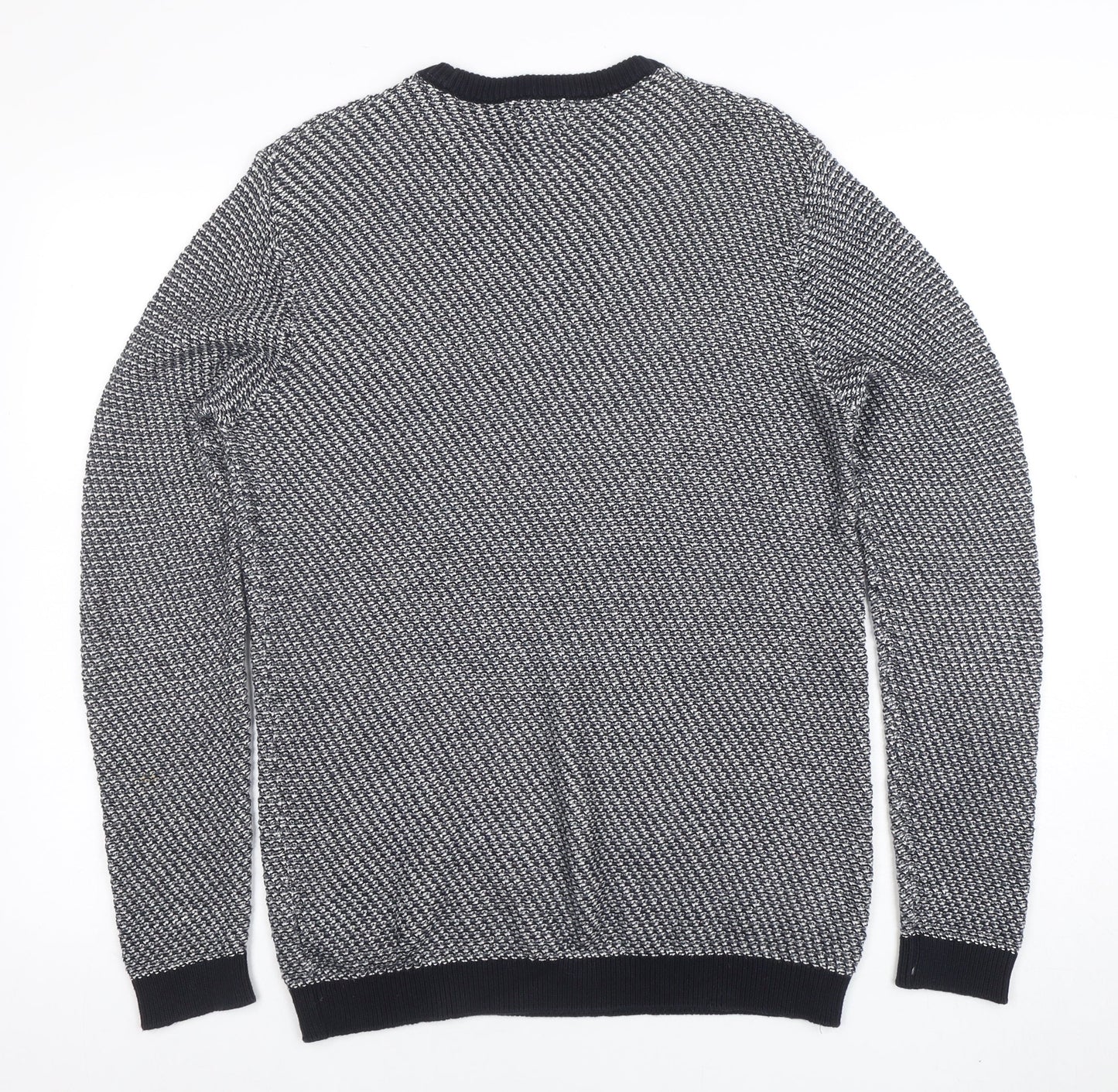 Next Men's Grey Cotton Knit Crew Neck Jumper Size M