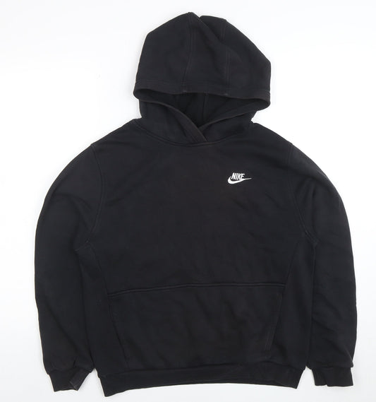 Nike Boys Black Pullover Hoodie XL Cotton Blend with Logo Detail