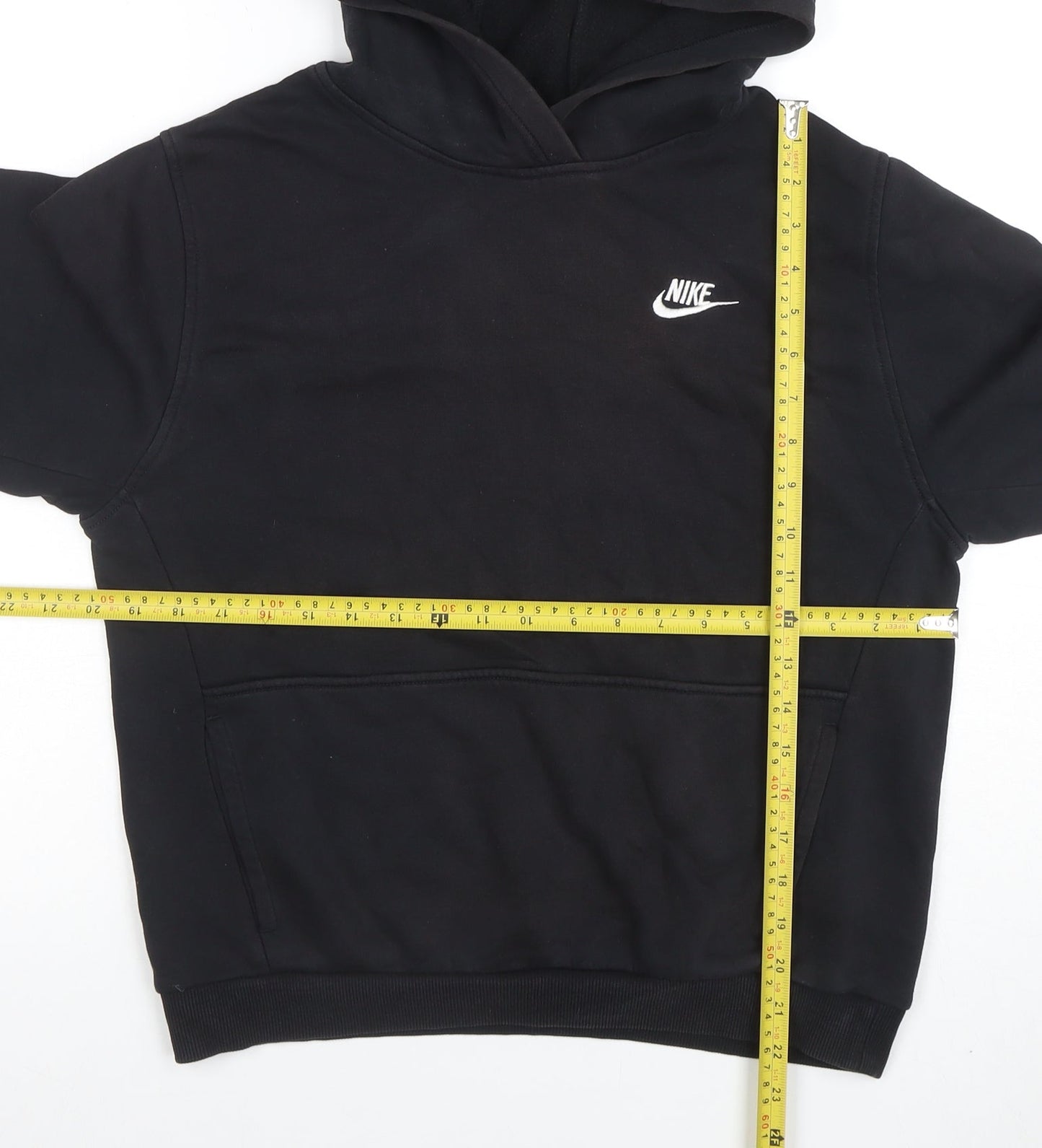 Nike Boys Black Pullover Hoodie XL Cotton Blend with Logo Detail
