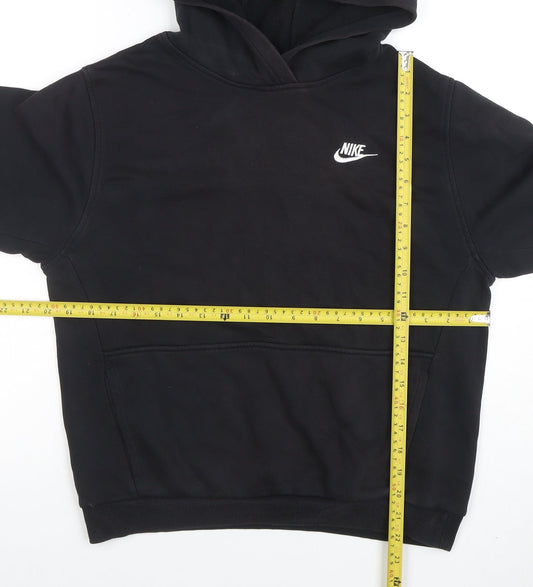 Nike Boys Black Pullover Hoodie XL Cotton Blend with Logo Detail