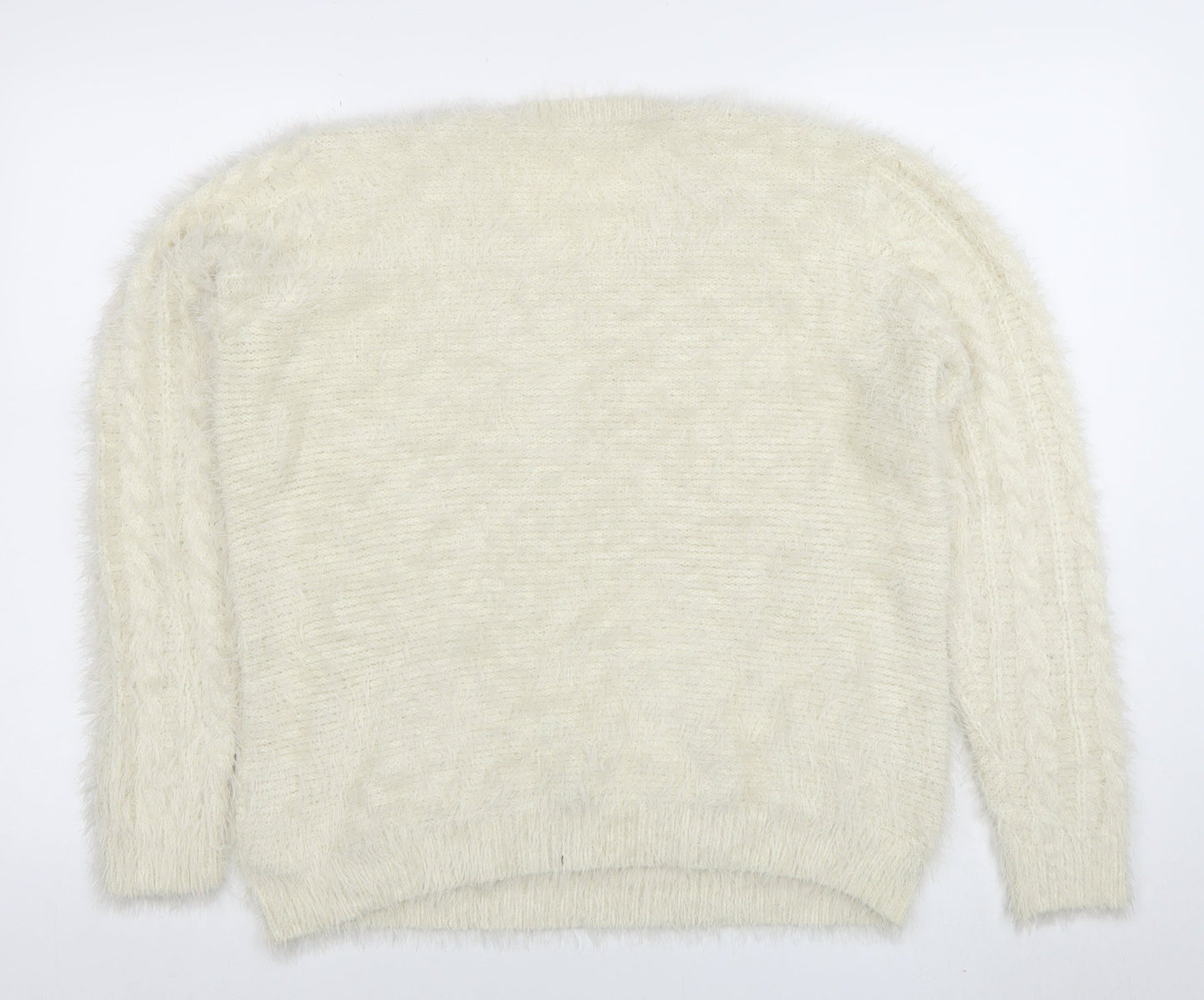 Cotton Traders Women’s Cream Cable-Knit Jumper Size 22/24