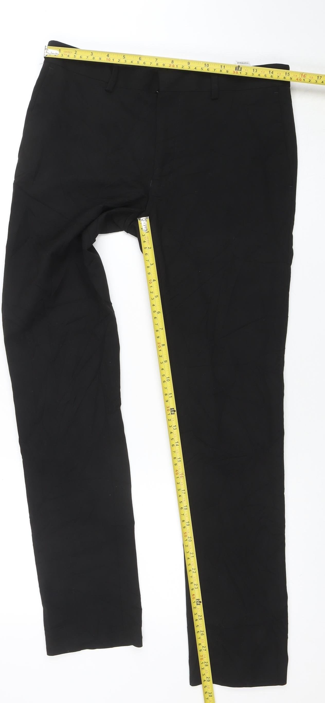 Topman Men's Black Slim Fit Dress Pants Trousers 32R