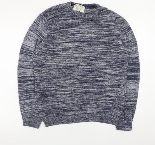Burton Menswear London Men's Blue Crew Neck Pullover Jumper Medium