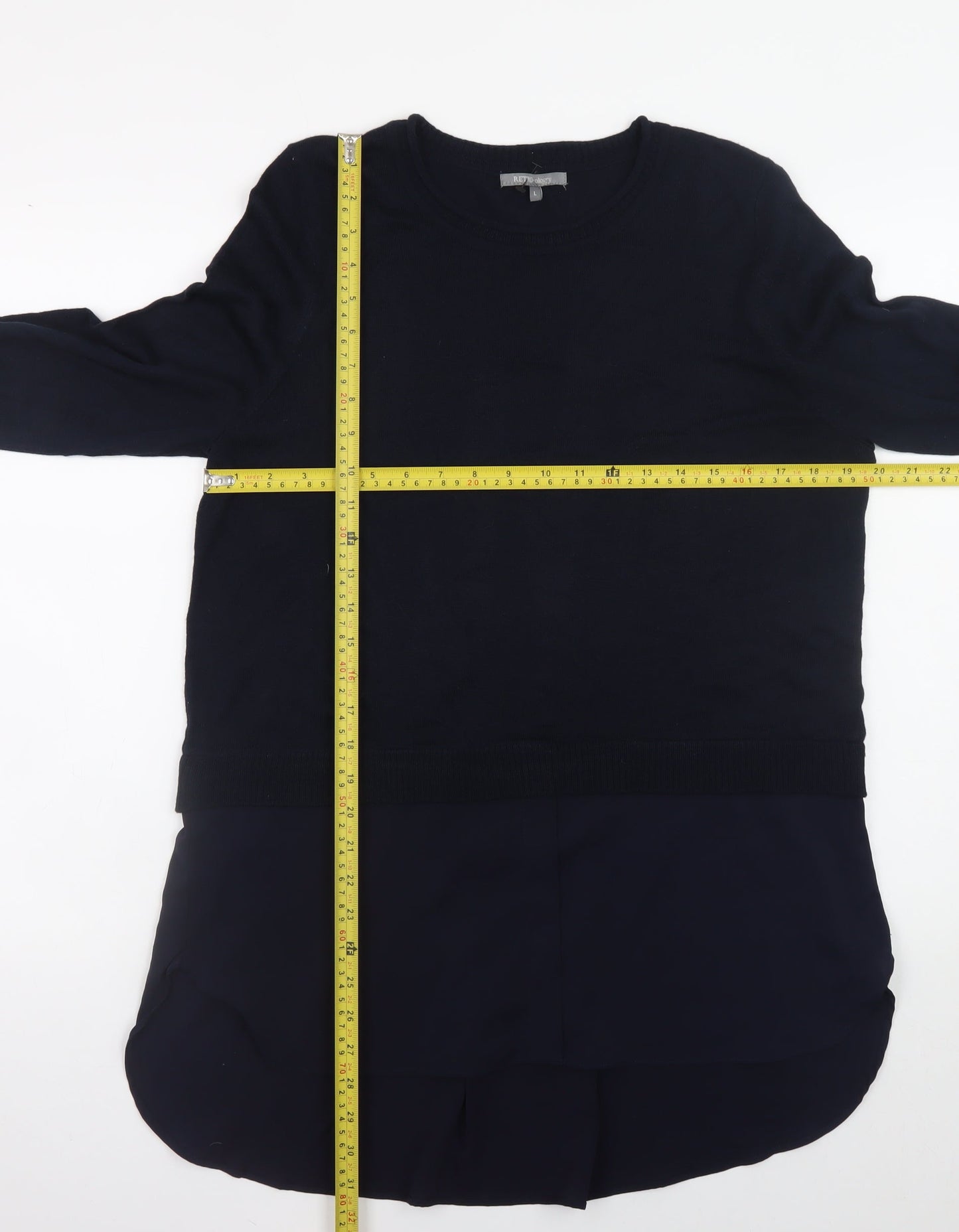 RETRO-ology Women's Black L Pullover Knit Jumper