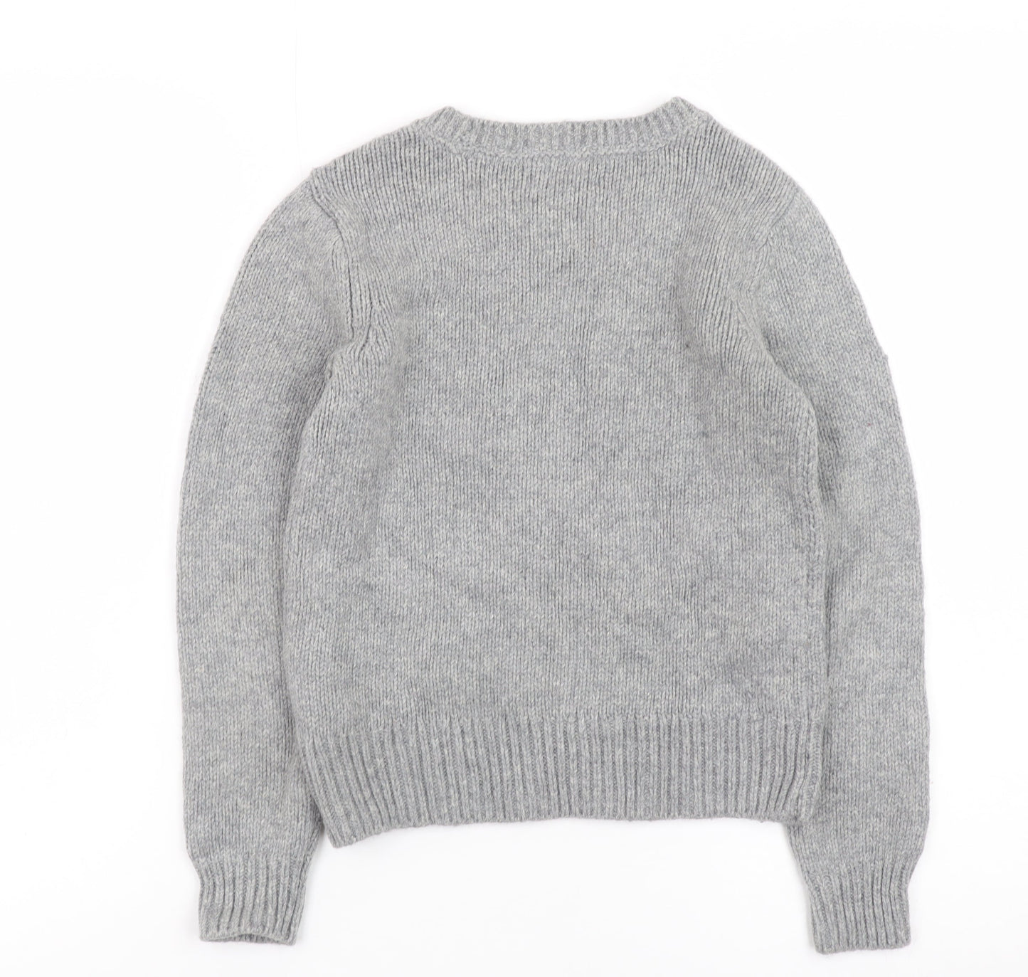 GapKids Boys Grey Penguin Jumper Medium (8) Crew Neck Winter Knit