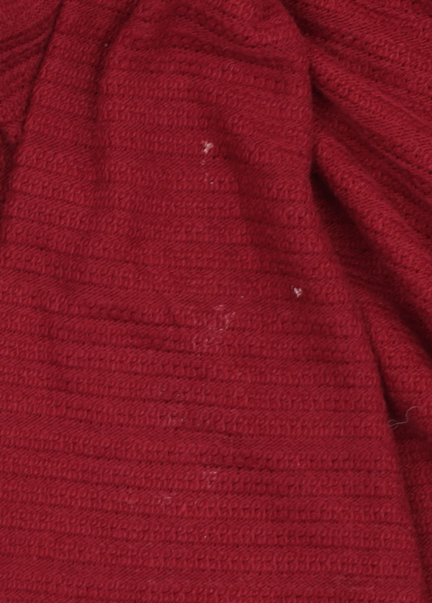 Marks and Spencer Men's Red Cotton Acrylic Crew Neck Jumper L
