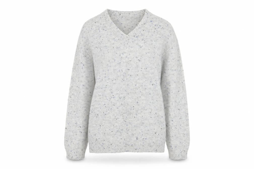 Marks and Spencer Womens Grey V-Neck Knit Jumper XS