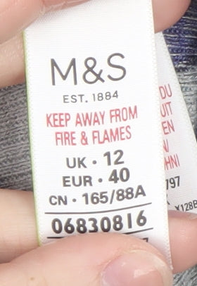 Marks and Spencer Women’s Grey Floral Crew Neck Jumper Size 12