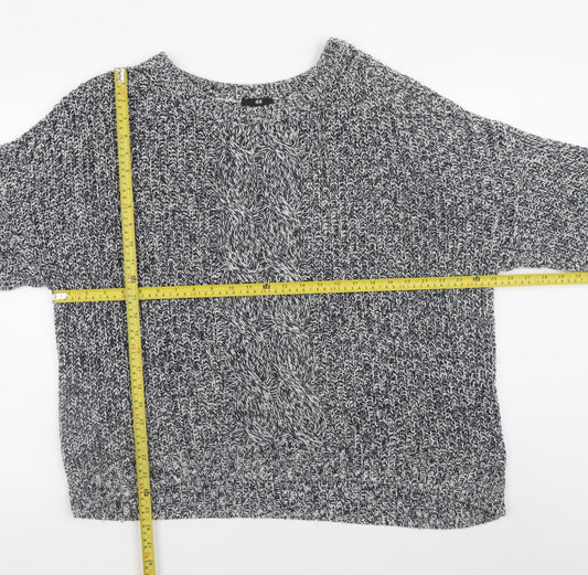 H&M Men’s Grey Cable-Knit Cotton Acrylic Jumper M