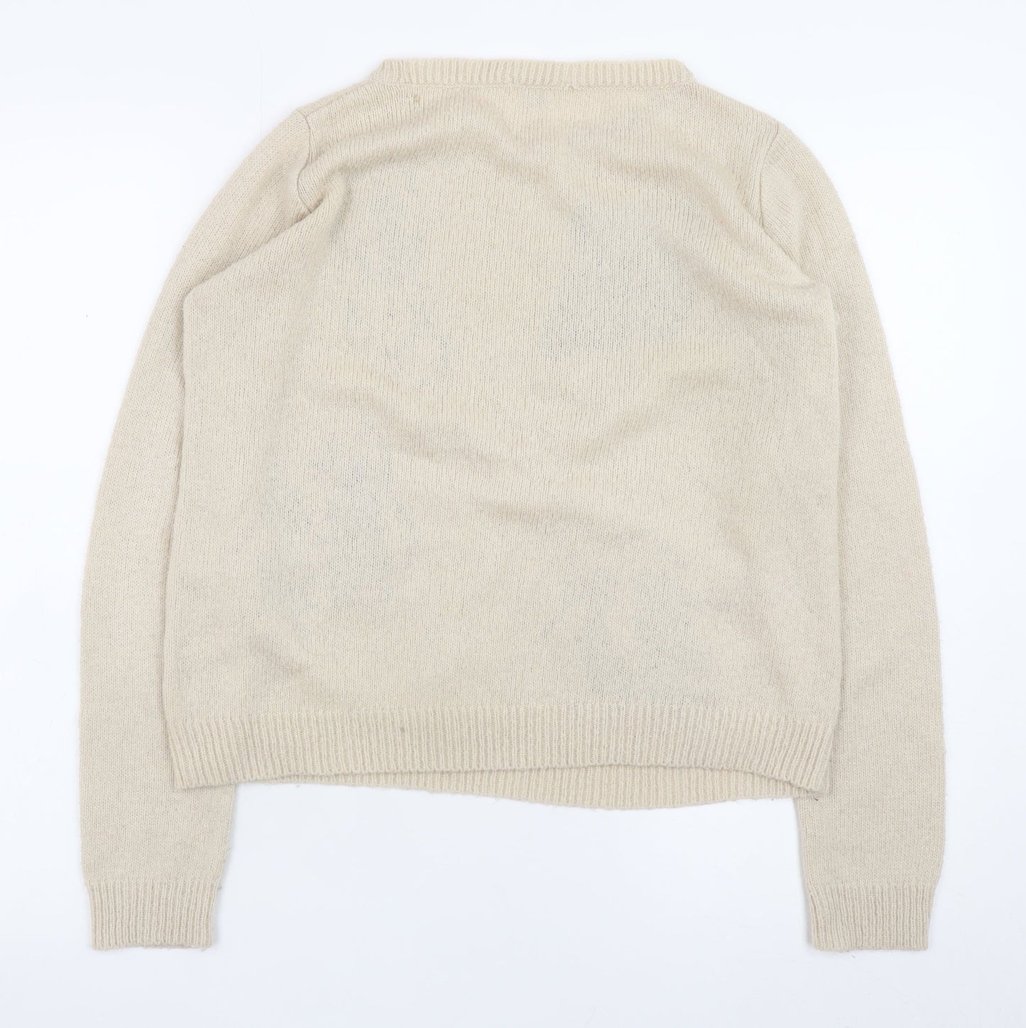 River Island Womens Beige Penguin Wool Blend Jumper Size 10