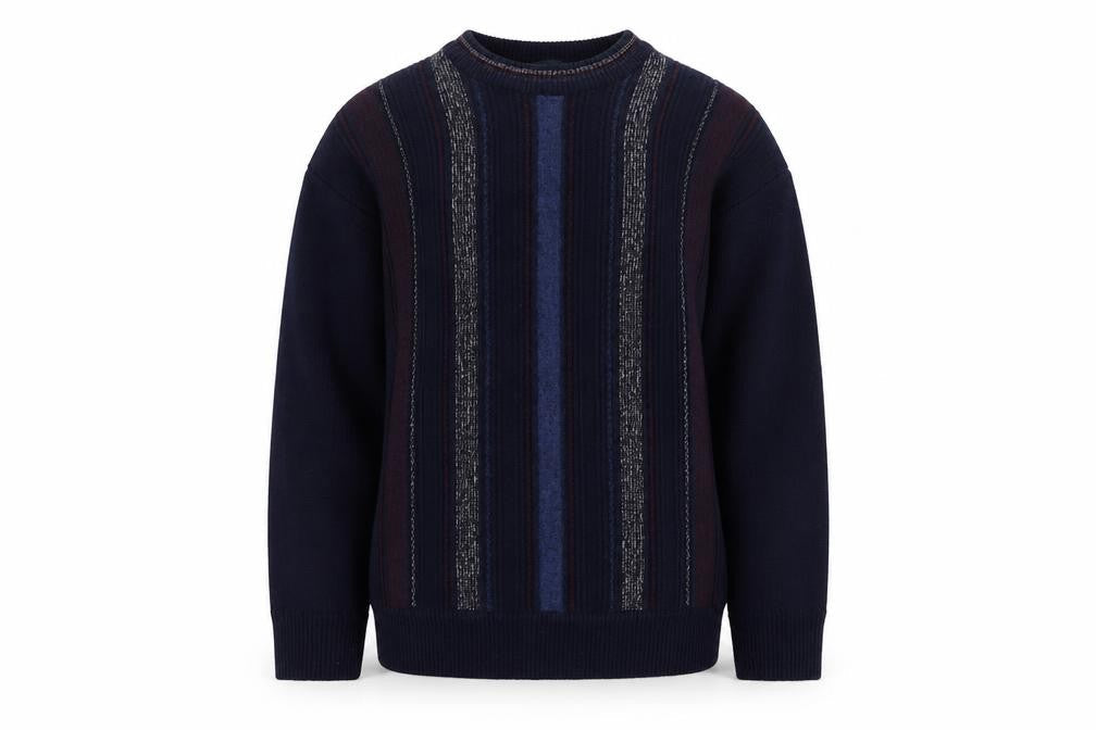 Gabicci Boys Navy Striped Pullover Jumper XL Merino Wool Acrylic Blend