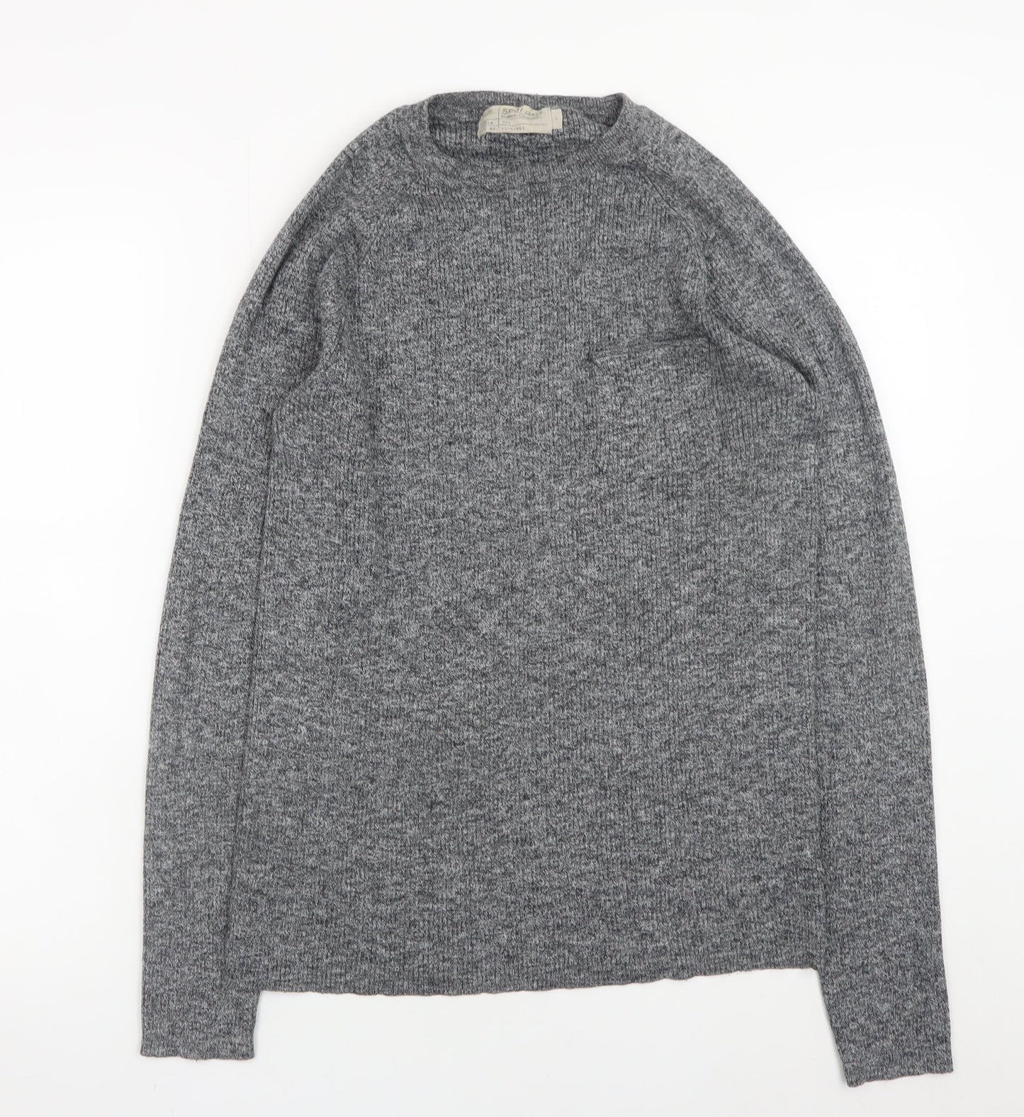 Maison Cinqcent Men's Grey Cotton Knit Pullover Jumper L
