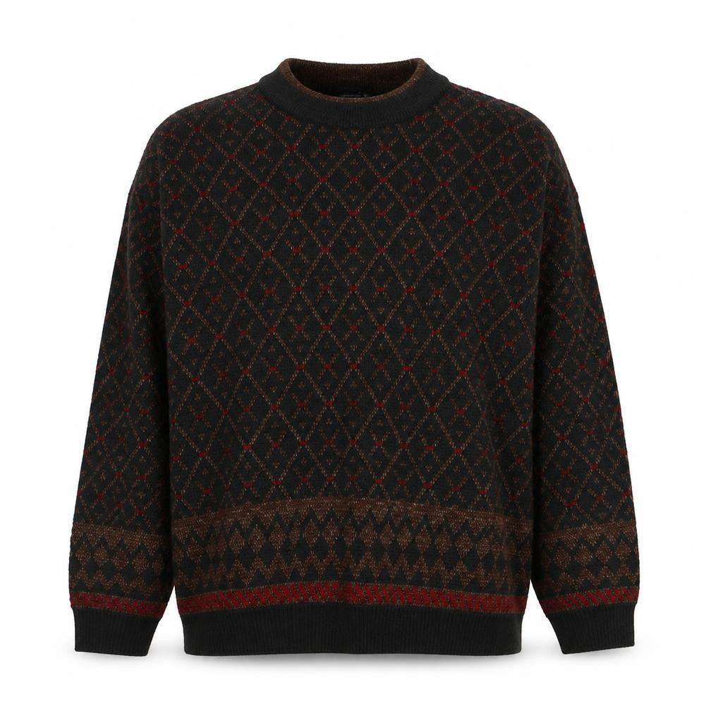 Marks and Spencer St Michael Men's Brown Argyle Knit XL Jumper