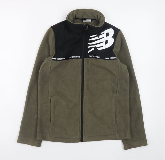 New Balance Boys Green Fleece Track Jacket Size 8 Years Full Zip