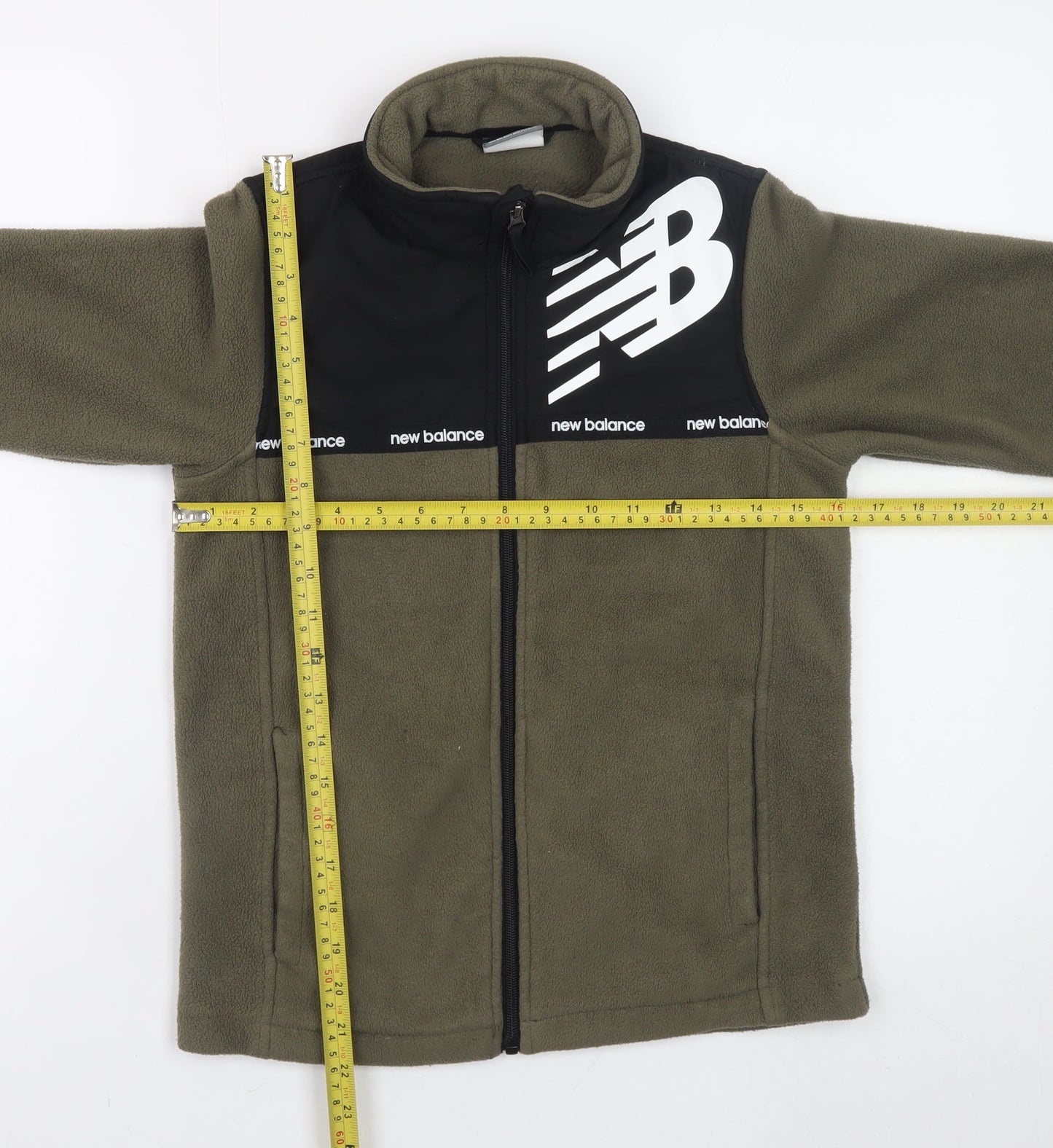 New Balance Boys Green Fleece Track Jacket Size 8 Years Full Zip