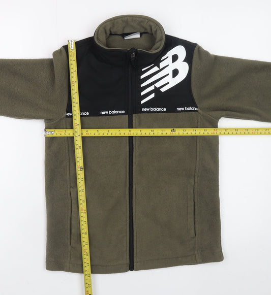 New Balance Boys Green Fleece Track Jacket Size 8 Years Full Zip