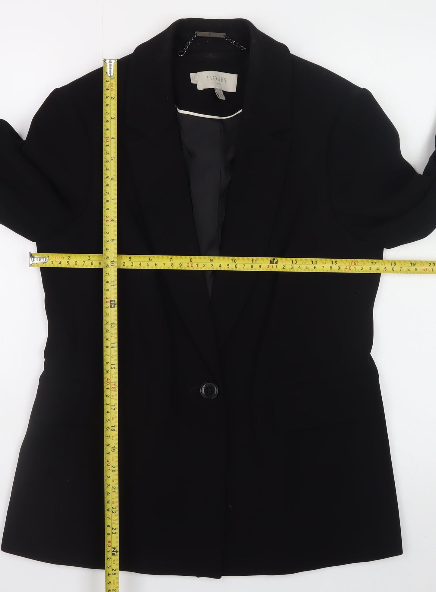 Hobbs Women’s Black Polyester Blazer UK 10 Classic Work Jacket