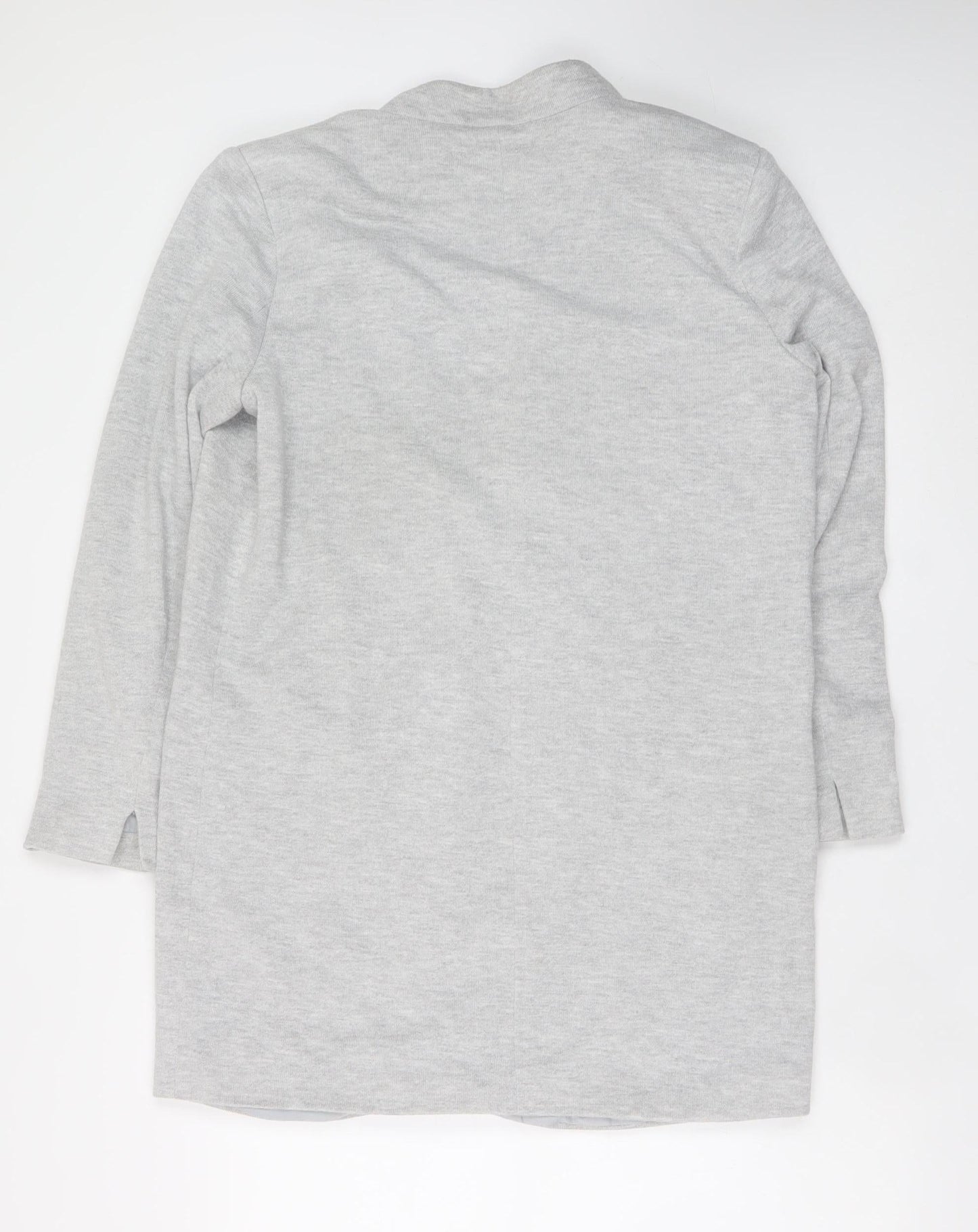 Vero Moda Women Grey Cotton Blend Mid-Length Coatigan Size 14