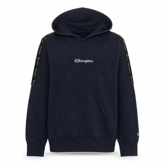 Champion Men's Blue Pullover Hoodie Medium Logo Fleece Sweatshirt