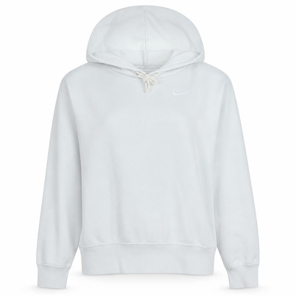 Nike Womens White Pullover Hoodie XS Cotton Blend Logo Sweatshirt