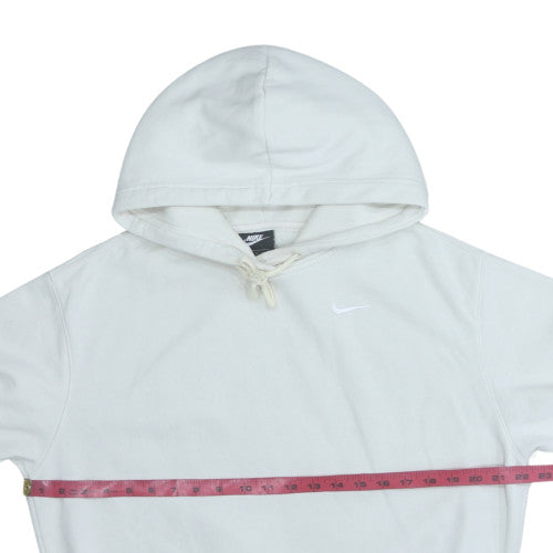 Nike Womens White Pullover Hoodie XS Cotton Blend Logo Sweatshirt