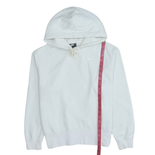 Nike Womens White Pullover Hoodie XS Cotton Blend Logo Sweatshirt