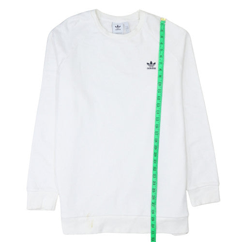 Adidas Men’s White XL Crew Neck Pullover Sweatshirt Logo Lightweight