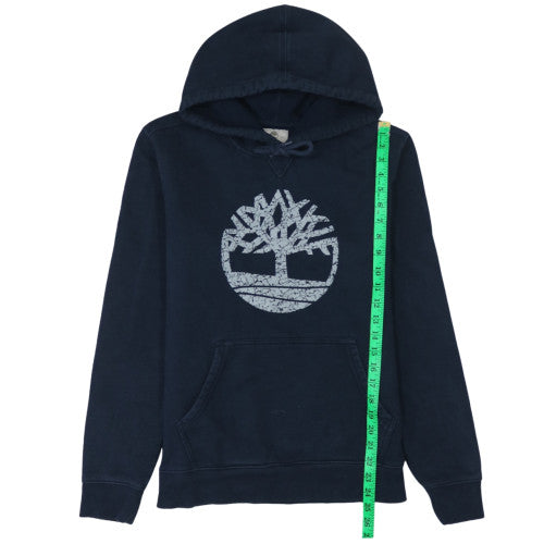 Timberland Men's Blue Pullover Hoodie Regular Fit S Logo Fleece