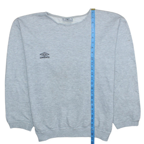 Umbro Men's Grey L Crew Neck Pullover Sweatshirt Vintage Sportswear