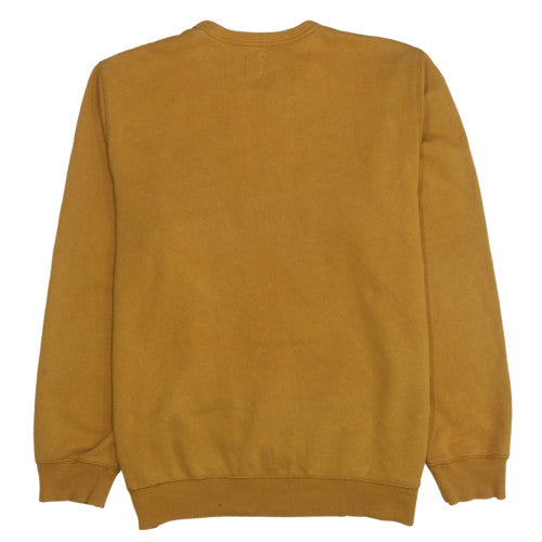 GAP Women Mustard Yellow Pullover Sweatshirt L Crew Neck Cotton Blend