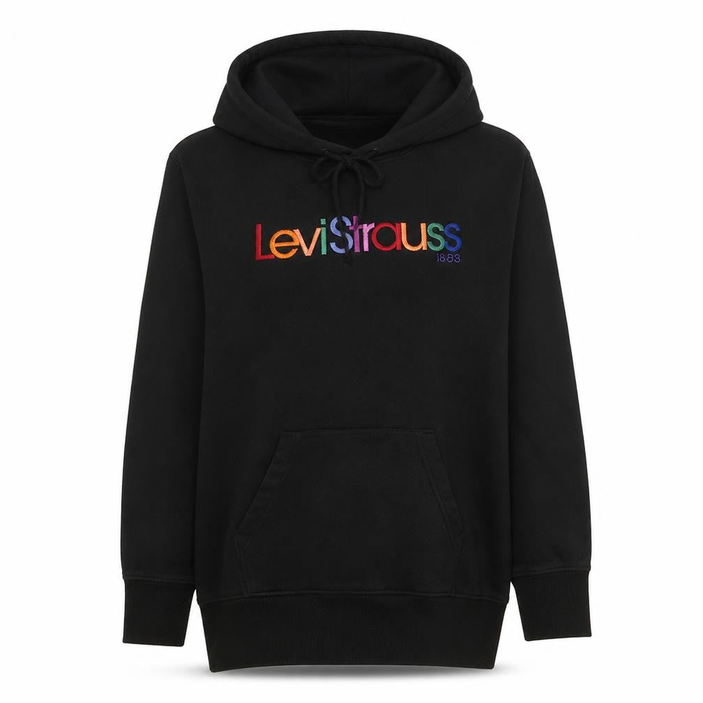 Levi Strauss Womens Black XS Pullover Hoodie with Rainbow Logo
