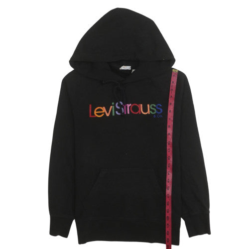 Levi Strauss Womens Black XS Pullover Hoodie with Rainbow Logo