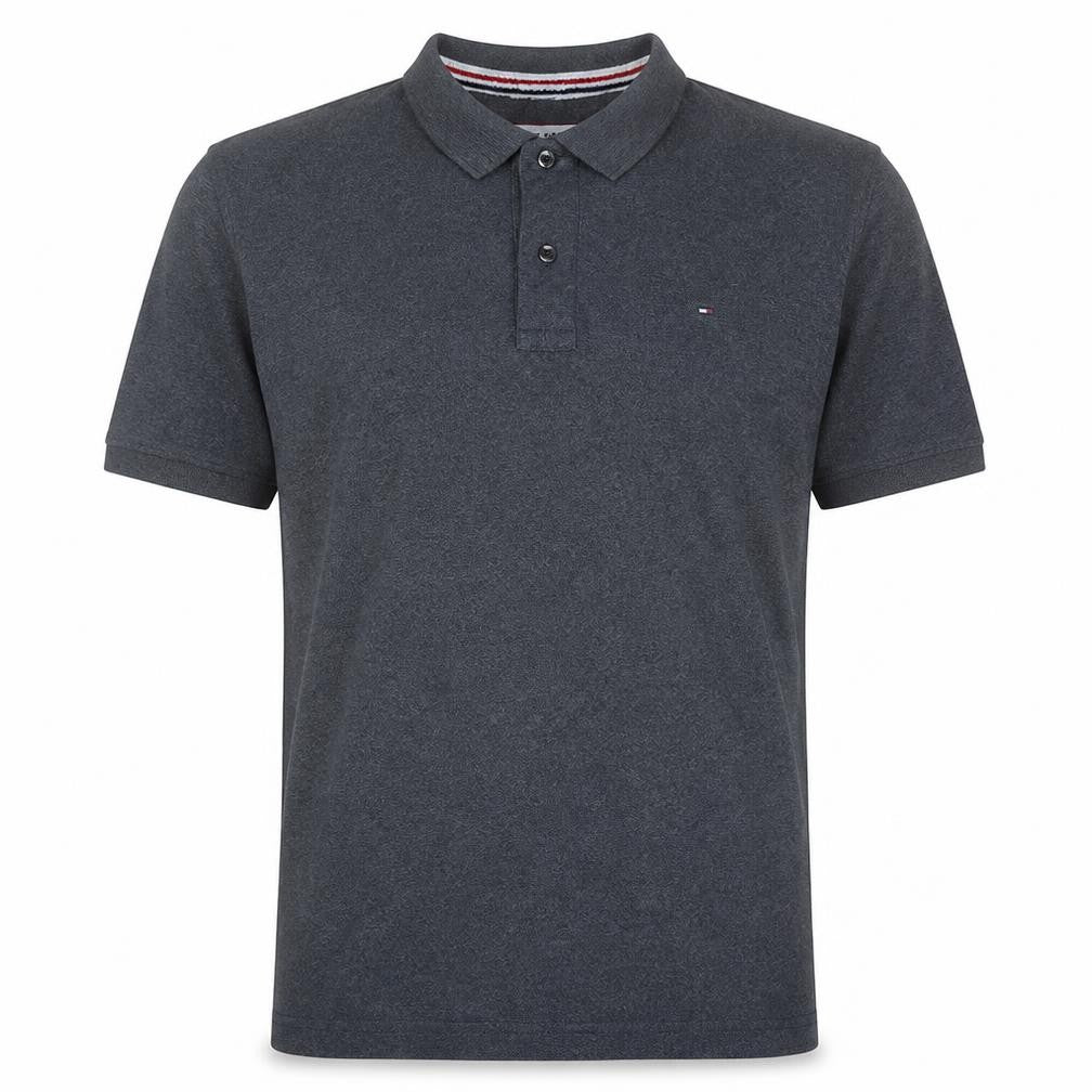 Hilfiger Denim Men's Grey Polo Shirt XL Cotton Short Sleeve Classic Fit