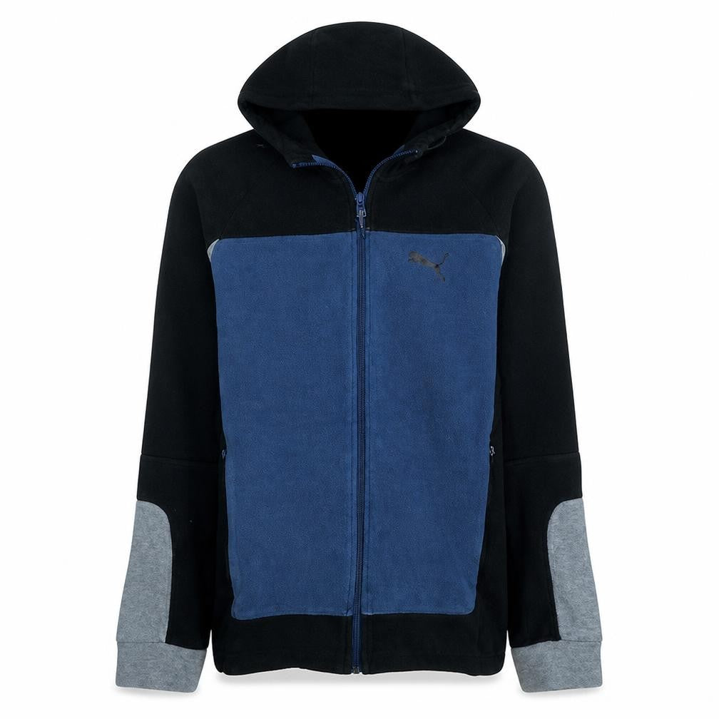 Puma Men's Blue & Black Full Zip Hoodie Size L