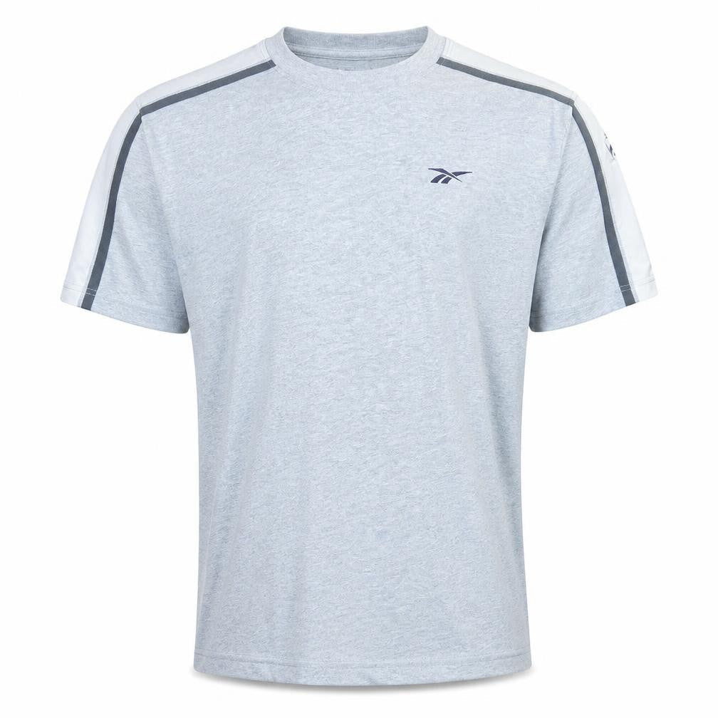 Reebok Men's Grey L Sports Crew Neck Short Sleeve T-Shirt
