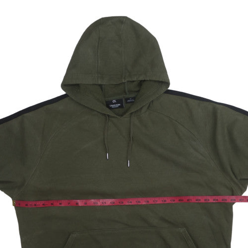 Calvin Klein Men’s Green Pullover Hoodie Fleece L Regular Fit