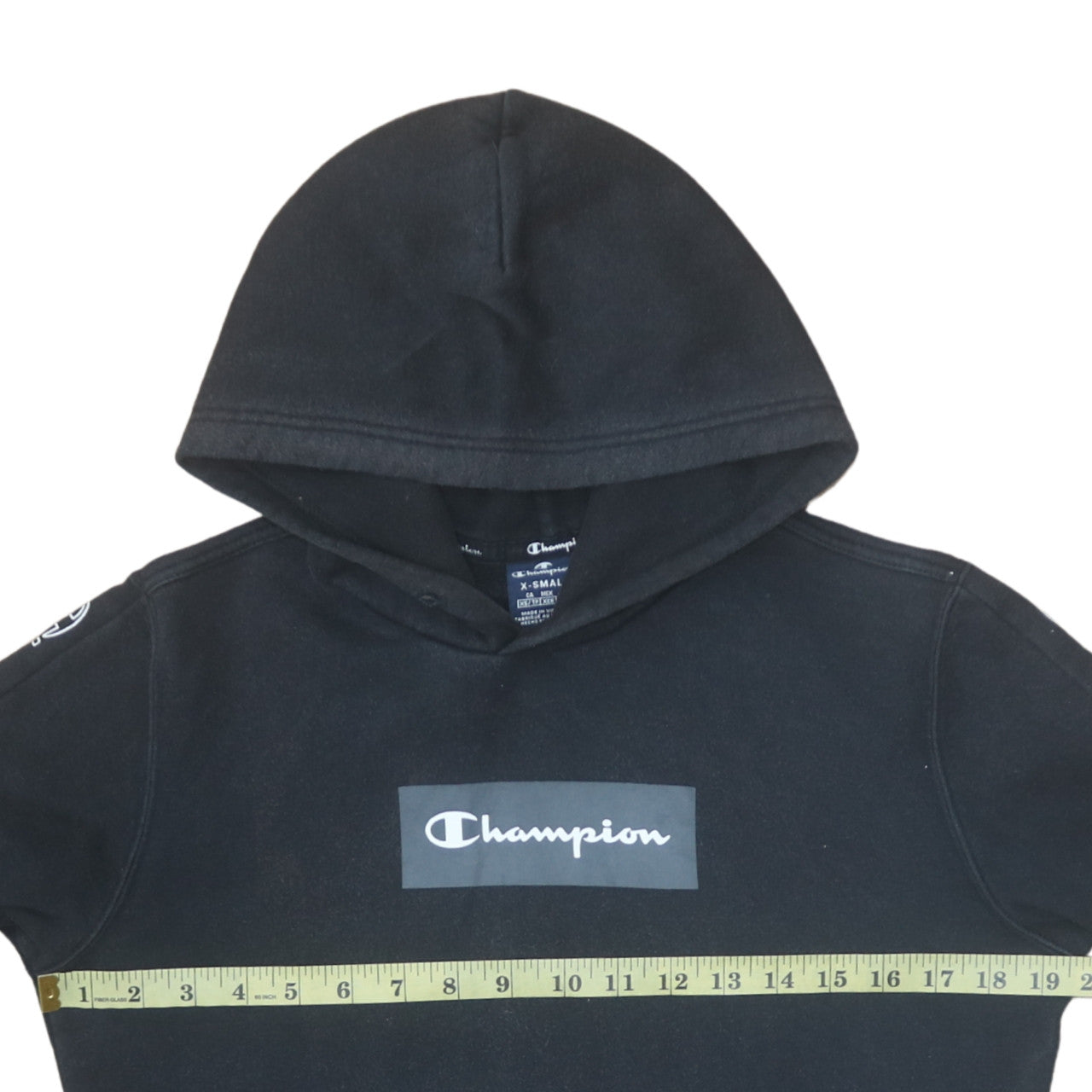Champion Men's Black XS Pullover Hoodie with Logo Graphic
